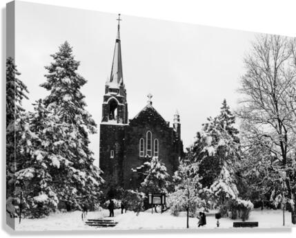 Leglise sous la neige  Canvas Print